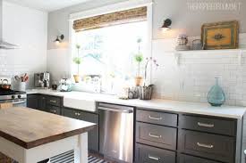 Kitchen With Grey Cabinets And Subway Tile No Upper Cabinets And Drawers For Dish Upper Kitchen Cabinets Kitchens Without Upper Cabinets New Kitchen Cabinets