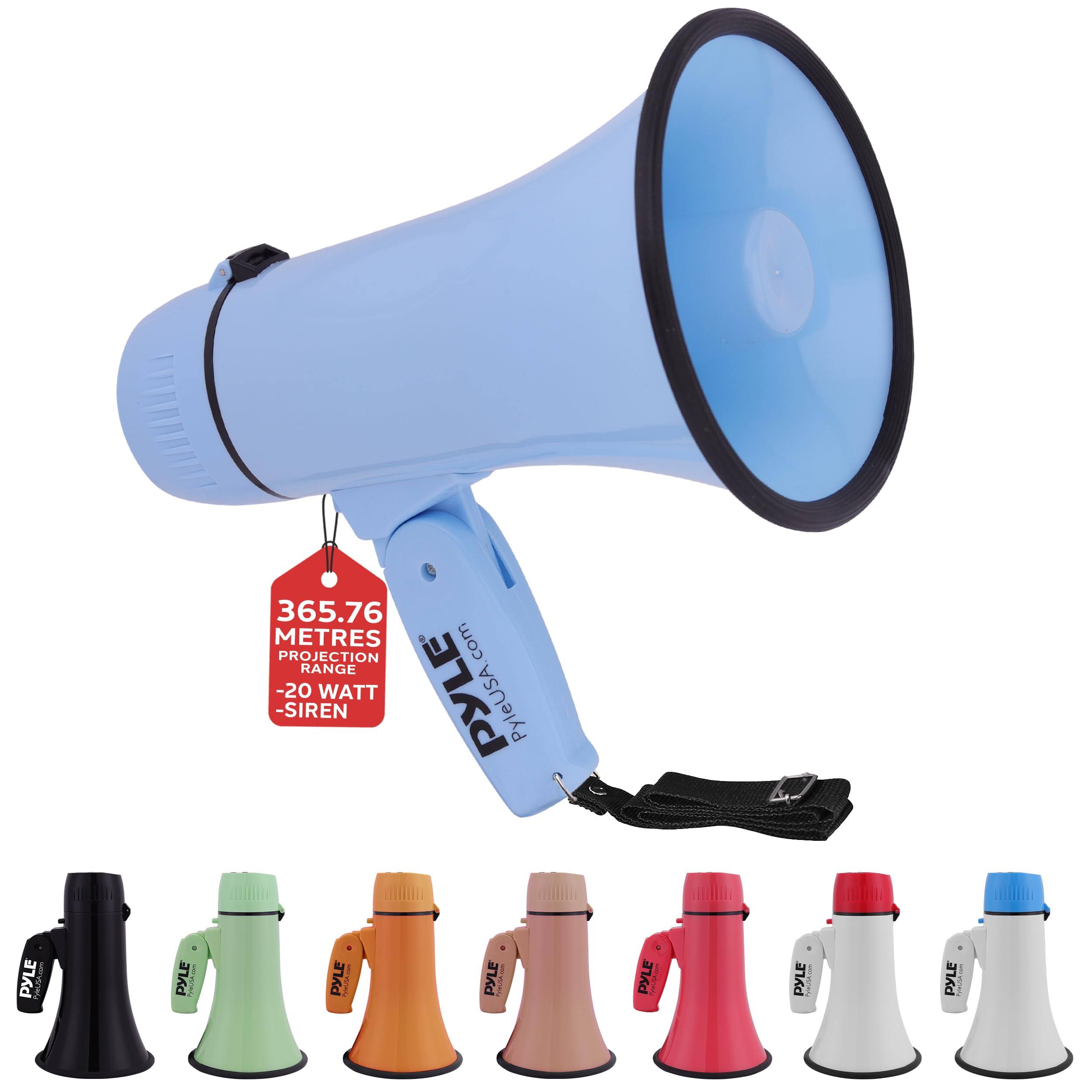 Pyle Portable Megaphone with Siren 20 Watt Power