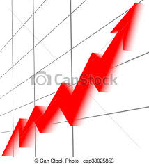 Red Arrow Rising Graphic Chart Black Grid