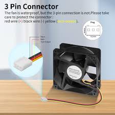 IP67 防水 120mmx38mm 12V DC冷却ファン 高速 3500RPM RV換気排気 3ピンファン