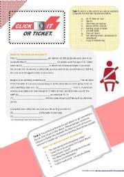 Then the base fine is $10. Click It Or Ticket Why Should I Use The Seatbelt Esl Worksheet By Kisdobos