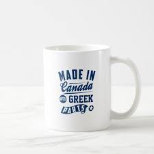 Made In Canada With Greek Parts Coffee Mug Custom Office Supplies Business Logo Branding Mugs Custom Mugs Coffee Mugs