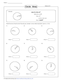 You can choose the difficulty level and size of maze. Circumference And Area Of Circles Worksheets