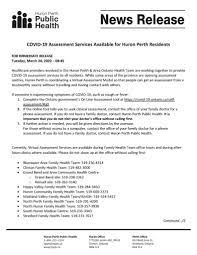 August 04, 2021, 12:06 gmt. Covid 19 Virtual Assessment Services Available For Huron Perth Residents Listowel Wingham Hospital Alliance