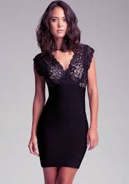 Cutout Lace Twofer Bandage Dress Cocktail Evening Dresses Stretch Lace Dress Little Black Dress