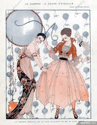 George Barbier 1915 Battle Between The Skin Tight Skirt And The Art Deco Illustration Art Art Deco Fashion