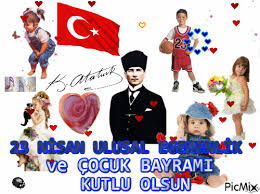 Atatürk, 23 nisan 1924'te '23 nisan' gününün bayram olarak kutlanmasına karar vermiştir. 23 Nisan Ulusal Egemenlik Cocuk Bayrami Picmix