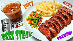 Irisan daging sapi tipis atau kotak ditumis cepat dengan api besar. Resep Steak Sapi Ala Restoran Bistik Cara Memasak Beef Steak Frozen Youtube