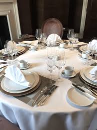 Table decorations are placed above and in center of buffet arrangement. A Guide To Silver Service Table Settings Polo Tweed
