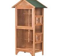 Cage à oiseaux d'extérieur en bois 60" pour pinsons, perruches, grande cage  à oiseaux, orange