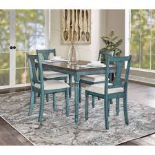 5pc Reagan Dining Set Teal Powell Company In 2020 Dining Table In Kitchen Painted Dining Room Table Dining Room Teal