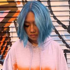 Bleach On Instagram I M Blue Beabadoobee Got Dyed Our Fave Rock Star Radvxz By Emmadavisonhair Light Blue Hair Aesthetic Hair Short Blue Hair