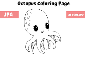 The 10 best octopus coloring pages for preschoolers: Octopus Coloring Book Page For Kids Grafik Von Mybeautifulfiles Creative Fabrica