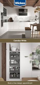 Cupboard handles are used each and every day so it's important to choose a handle that not only looks good but also feels good. Camden White Kitchen Appliances Design Wickes Kitchens Kitchen Design Small