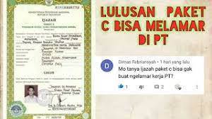 Juga menerima peserta berijazah asal daerah dari seluruh indonesia. Ijazah Paket C Bisa Buat Melamar Pekerjaan Di Pt Youtube
