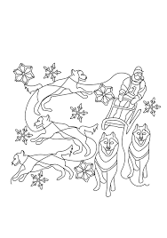 They're easy to lose in this busy coloring page, but there are also a skier (behind the snowmobile), and also a man standing on skates behind the four guys on the toboggan. The Dog Sled Coloring Pages Nature Seasons Coloring Pages Coloring Pages For Kids And Adults