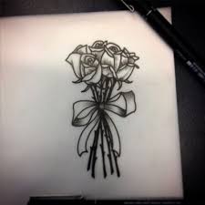 Bouquet Of Roses Tattoo Drawing Piola