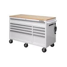 Husky 52 In Adjustable Height Work Table With 2 Drawers In White Holt5202bj2 The Home Depot In 2020 Mobile Workbench Adjustable Height Work Table Workbench