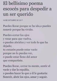 Poema Despedir A Un Ser Querido Poemas Escoceses Frases Bonitas Frases De Inspiracion