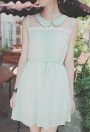 Adorable Light Blue Fit Flare Dress With A Peter Pan Collar Vetements Styles Mode Mode Coreenne