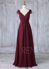 Boho Bridesmaid Dress Burgundy Long Ruched V Neck Prom Dress Etsy Bridesmaid Dresses Boho Cap Sleeve Prom Dress Burgundy Bridesmaid Dresses Long