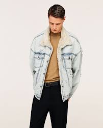 Image 2 Of Oversized Denim Jacket From Zara Oversized Denim Jacket Denim Jacket Jean Jacket Outfits Zara man mens denim chambray lightweight aztec tribal jacket size l large hooded. pinterest