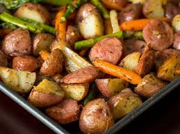 Kielbasa Veggie Sheet Pan Dinner Recipe Sheet Pan Dinners Kielbasa Baked Veggies