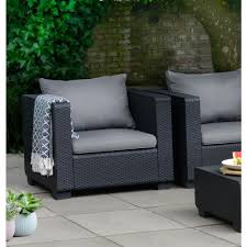 Keter Salta Graphite All Weather Resin Plastic Outdoor Lounge Chair With Flanelle Cushions 236838 The Home Depot Lounge Chair Outdoor Outdoor Patio Chaise Lounge Patio Lounge Chairs
