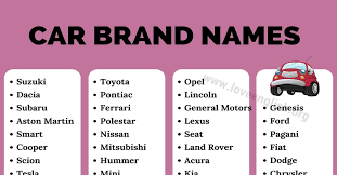 Maybe you would like to learn more about one of these? Car Brands List Of 70 Famous Automobile Brands In The World Love English