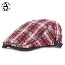 Fs Spring Summer Women Checkered Flat Cap Casual Cotton Classic Red Beige Plaid Stylish Golf Beret Hat Men Gorro Gatsby Men S Berets Aliexpress