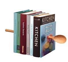 Image Of Kitchen Bookends For Cookbooks Kitchen Crafts Bookends Cookbook Shelf Foodies now have a perfect option for keeping their cookbooks organized.