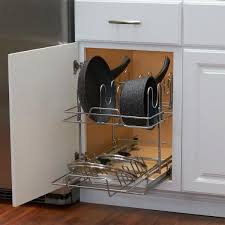 Maybe you would like to learn more about one of these? Pot And Pan Lid Organizer For Cabinet 14 In Sliding Pot And Lid Cookware Organizer Chrome C42617 1 The Home Depot