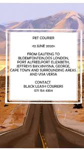 Courier services to south africa from only £28.03. Pet Courier 12 June Gauteng To Black Leash Couriers Facebook