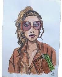 Vintage Original Art Efrén Cisneros García Painting Mexican Market Scene  1987