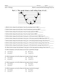 Kinetic Vs Potential Energy Worksheet Potential Energy Energy Transformations Kinetic And Potential Energy