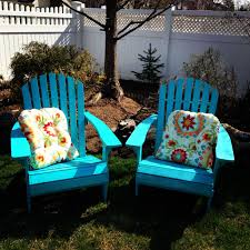 My Latest Diy Painted Raw Wood Adirondack Chairs With Rustoleum Gloss Seaside Spray Paint Pillows B Wood Adirondack Chairs Outdoor Chairs Outdoor Projects