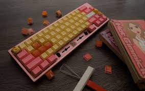 Rose gold kyuu (standard edition) externally, the case has a flaw on the bottom left corner. Rose Gold Kyuu X Dsa Peach Mechanicalkeyboards