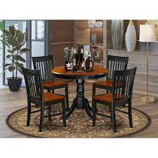 Combine beautiful wood with reliable durability by choosing lancaster table &amp; Round 36 Inch Table And Wood Seat Chairs Kitchen Set In Black And Cherry Finish Number Of Chairs Option Overstock 28712098