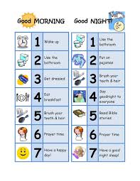 Good Morning Good Night Chore Chart Designed For A 3 Year