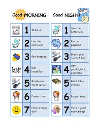 good morning good night chore chart designed for a 3 year