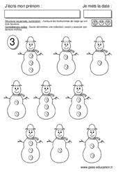 Comment dessiner un hiver neigeux. Exercice Neige Bonhomme De Neige Maternelle Cycle 1