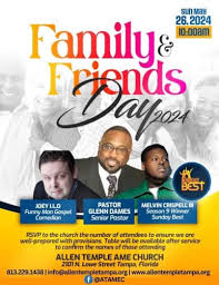 Pastor Glenn Dames is definitely a leader and pillar of strength in our  community. This Sunday, please join him and the Allen Temple AME  congregation for Family & Friends Day. I promise