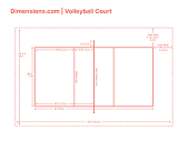 Volleyball Court Dimensions & Drawings | Dimensions.com