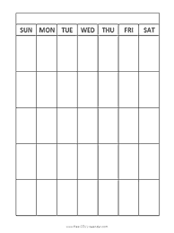 Blank Monthly Calendar Vertical Grid Sunday First Blank Monthly Calendar Blank Calendar Template Blank Calender