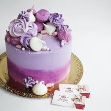 как украсить торт на 1 годик в домашних условиях V Ottenkah Fioletovogo Birthday Cake Decorating Cool Birthday Cakes Meringue Cake
