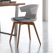 Weisser stuhl armlehnstuhl holz stoff blau weiss von schluter. Moderner Stuhl Cove Santa Lucia Holz Weiss Grau