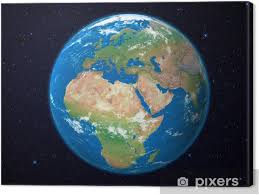 Ce sont les images les plus précises du globe terrestre avec une résolution de 1 kilomètre par pixel.les images ont été montées pour permettre de les mettre en très impressionnante, cette seconde vidéo montre la surface de la terre vue de l'espace. Tableau Sur Toile Modele De La Terre Vue De L Espace Europe Voir Pixers Nous Vivons Pour Changer