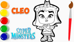 Printable coloring sheets for free you can come back o print and color again and again. How To Draw Cleo Graves Super Monsters Drawing For Kids Cat Color Youtube