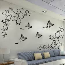 Dekorative wandsticker für ein schönes zuhause. Amazon Com Amaonm Hot Fashion Removable Vinyl Diy Black Nursery Flowers Vine And Beautiful Butterfly Wall Corne Wandbilder Schlafzimmer Schlafzimmer Wand Haus