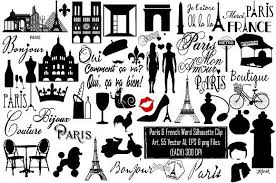 Paris French Silhouette Ai Eps Png Paris Birthday Theme Vector Words Clip Art